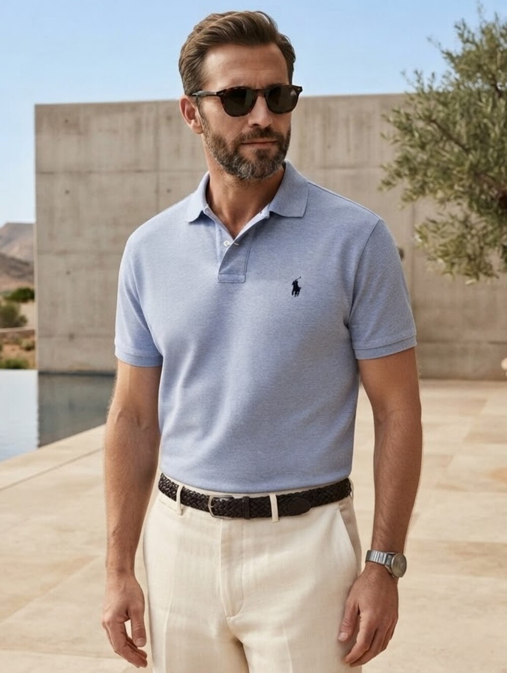 NWOT Polo by Ralph Lauren XL Heathered Blue Pony Embroidered Polo Old Money Prep